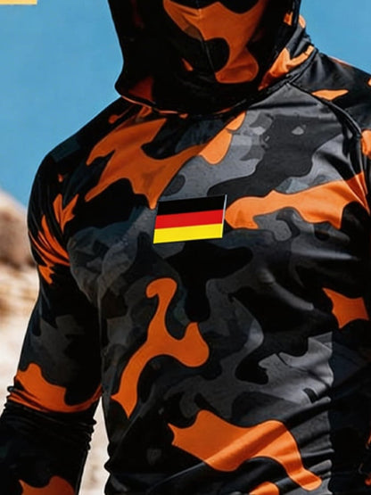 Men's Outdoor Sun Protection Breathable Cool Hooded Sun Protection Long-Sleeved Top