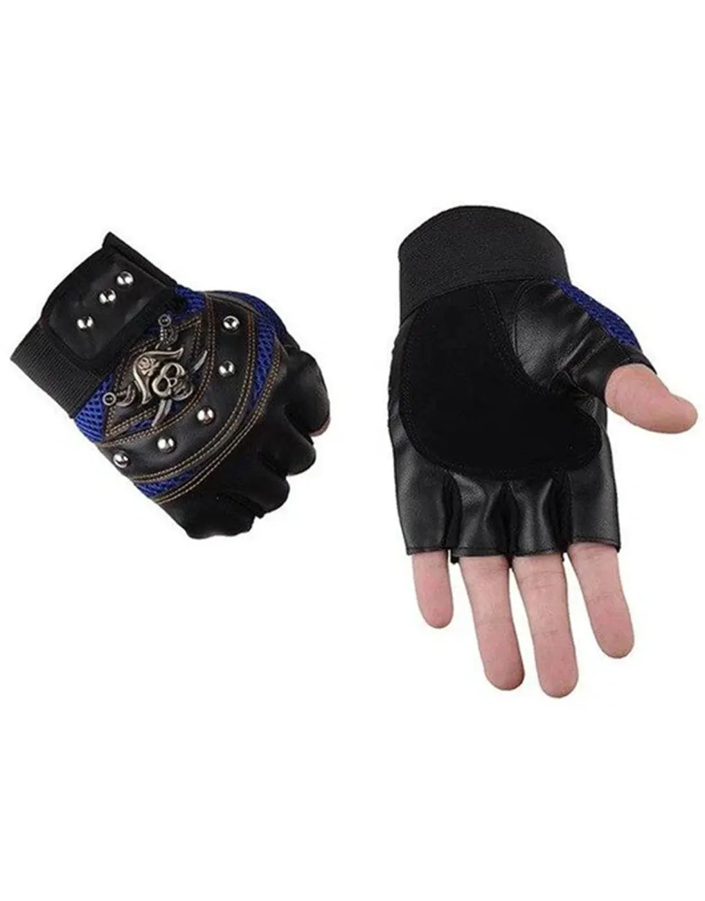 Outdoor Non-slip Wear-resistant Half-finger Pirate Head Gloves