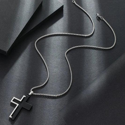 Creative Asymmetric Hollow Cross Necklace
