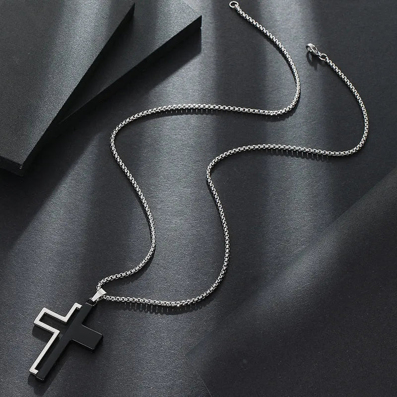 Creative Asymmetric Hollow Cross Necklace