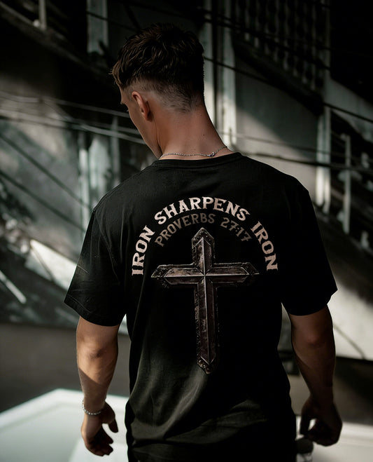 Iron Sharpens Iron Proverbs 27:17 Printed Men's T-shirt