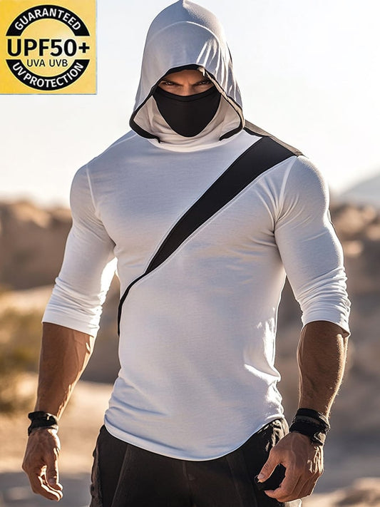 Men's Outdoor Sun Protection Breathable Cool Hooded Sun Protection Long Sleeve Top