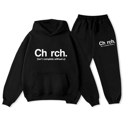 Church Isn't Complete Without U Christian Premium Fleece Hoodie Set