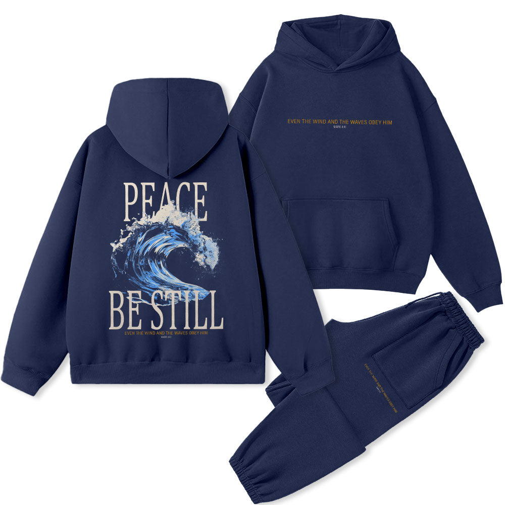 Peace Be Still Christian Premium Fleece Hoodie Set
