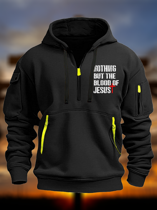 Nothing but The Blood of Jesus Jesus God Christian Zipper Hoodies