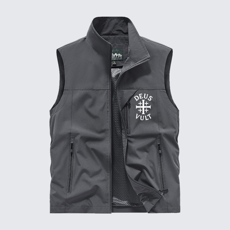 Deus Vult Jesus God Christian Outdoor Quick-dry Vest