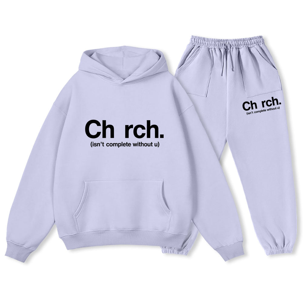 Church Isn't Complete Without U Christian Premium Fleece Hoodie Set