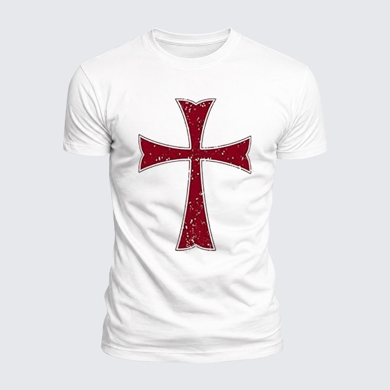Luxe Mercerized Cotton Tee - Knights Templar Crusader Cross