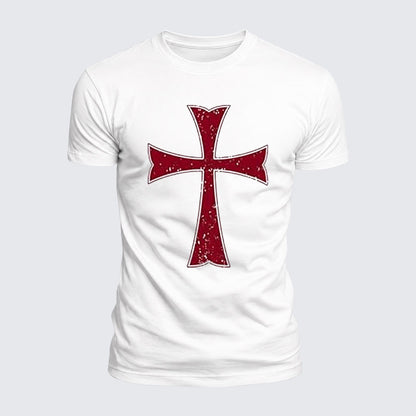Luxe Mercerized Cotton Tee - Knights Templar Crusader Cross