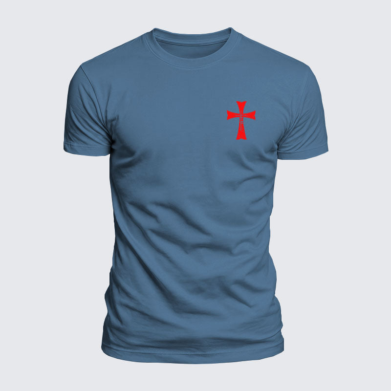 Luxe Mercerized Cotton Tee - Knights Templar Crusader Cross Faith