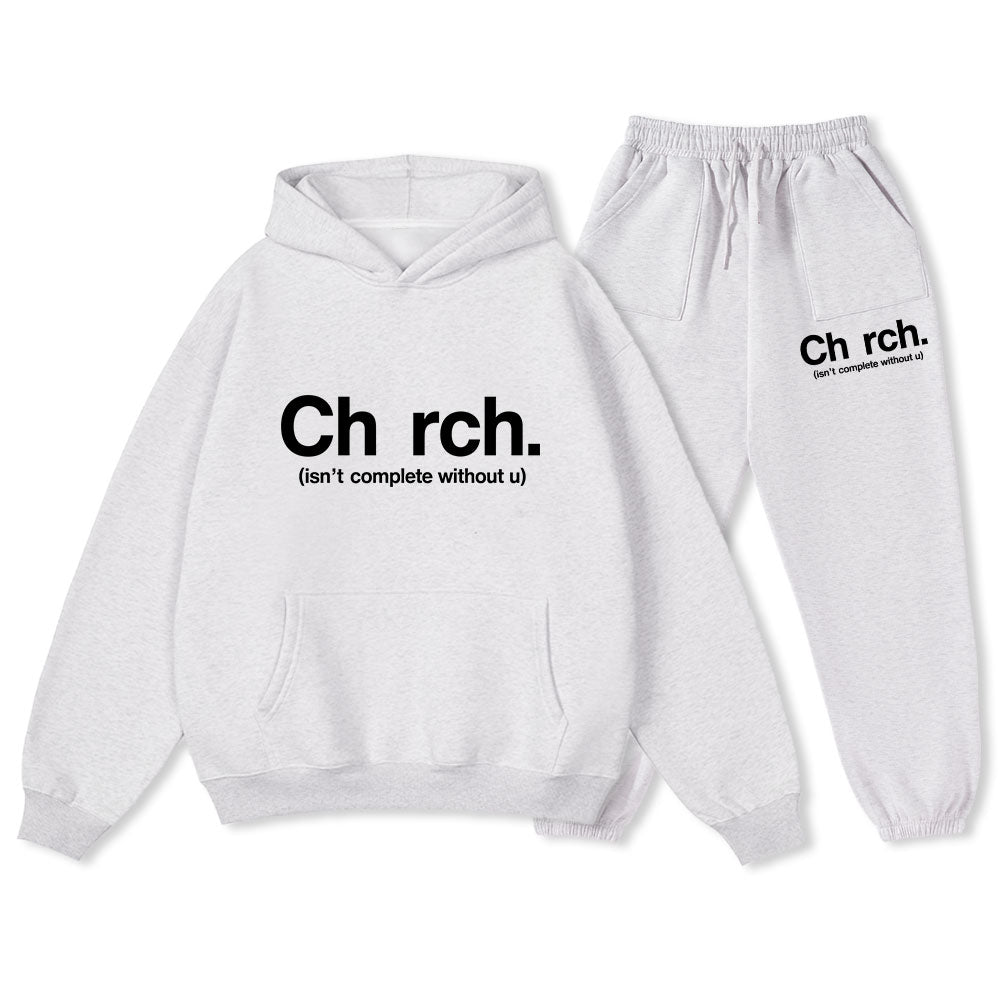 Church Isn't Complete Without U Christian Premium Fleece Hoodie Set