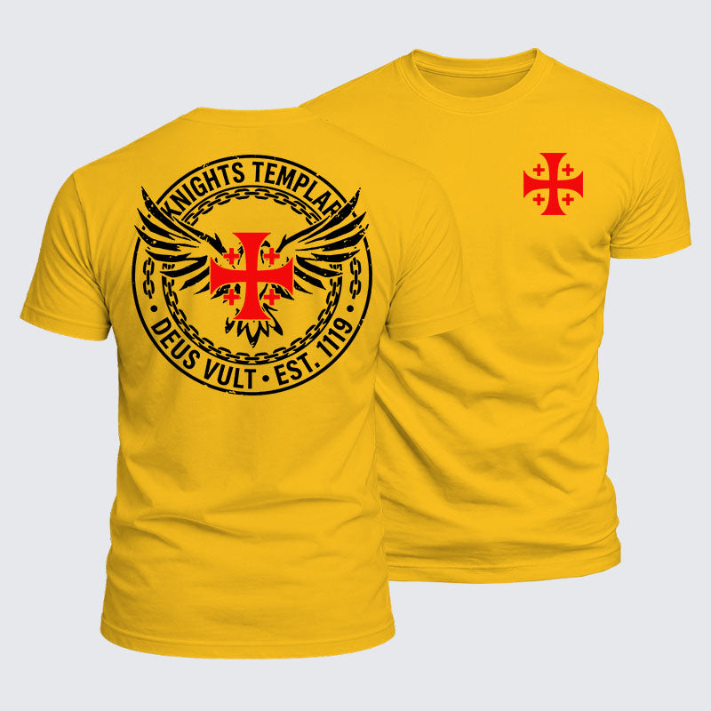 Luxe Mercerized Cotton Tee -  Knights Templar Deus Vult