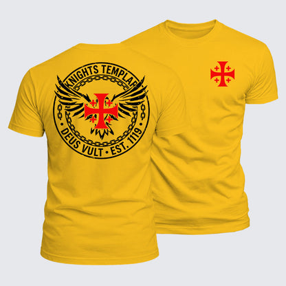 Luxe Mercerized Cotton Tee -  Knights Templar Deus Vult