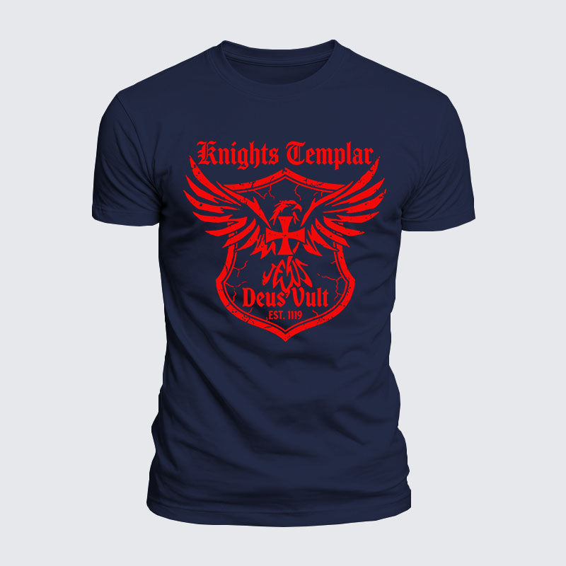 Luxe Mercerized Cotton Tee -  Knights Templar Deus Vult
