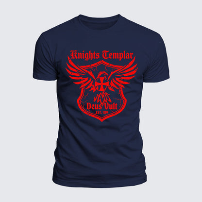 Luxe Mercerized Cotton Tee -  Knights Templar Deus Vult