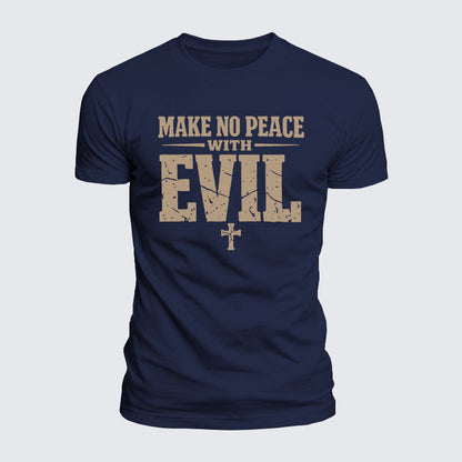 Luxe Mercerized Cotton Tee -  Make No Peace with Evil Knight Templar Jerusalem Cross