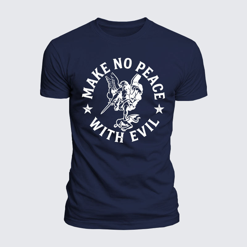 Luxe Mercerized Cotton Tee - Make No Peace with Evil Knight Templar Jerusalem Cross