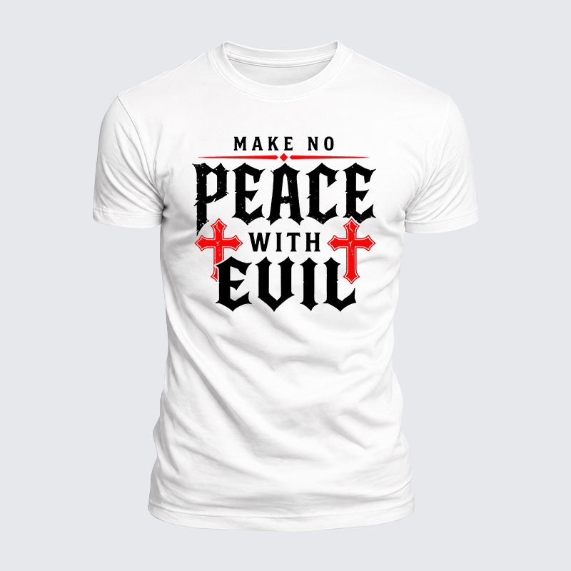 Luxe Mercerized Cotton Tee - Make No Peace with Evil Knight Templar Jerusalem Cross