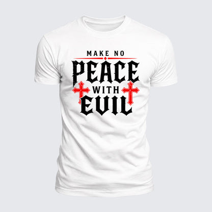 Luxe Mercerized Cotton Tee - Make No Peace with Evil Knight Templar Jerusalem Cross