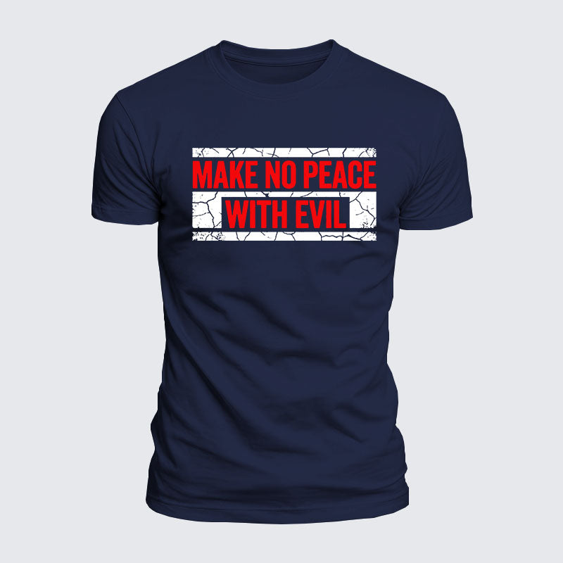 Luxe Mercerized Cotton Tee - Make No Peace with Evil Knight Templar Jerusalem Cross