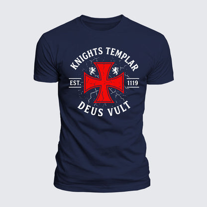 Luxe Mercerized Cotton Tee - Knights Templar Deus Vult