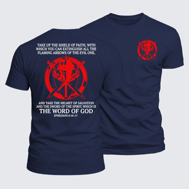 Luxe Mercerized Cotton Tee - Knight Templar Christian Warrior The Shield Of Faith