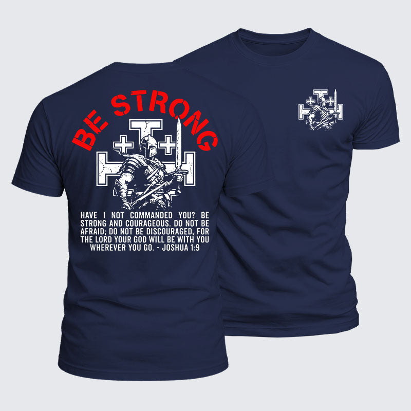 Luxe Mercerized Cotton Tee - Be Strong And Courageous Joshua 1:9