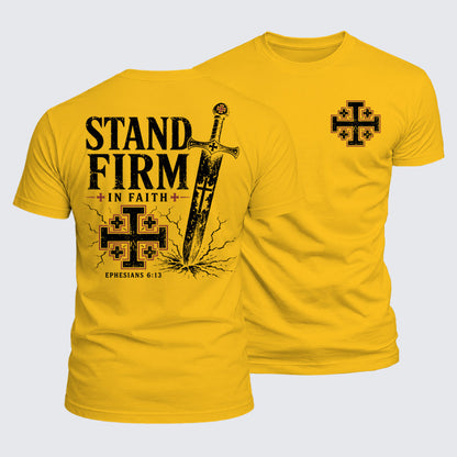 Luxe Mercerized Cotton Tee -  Stand Firm In Faith Ephesians 6:13