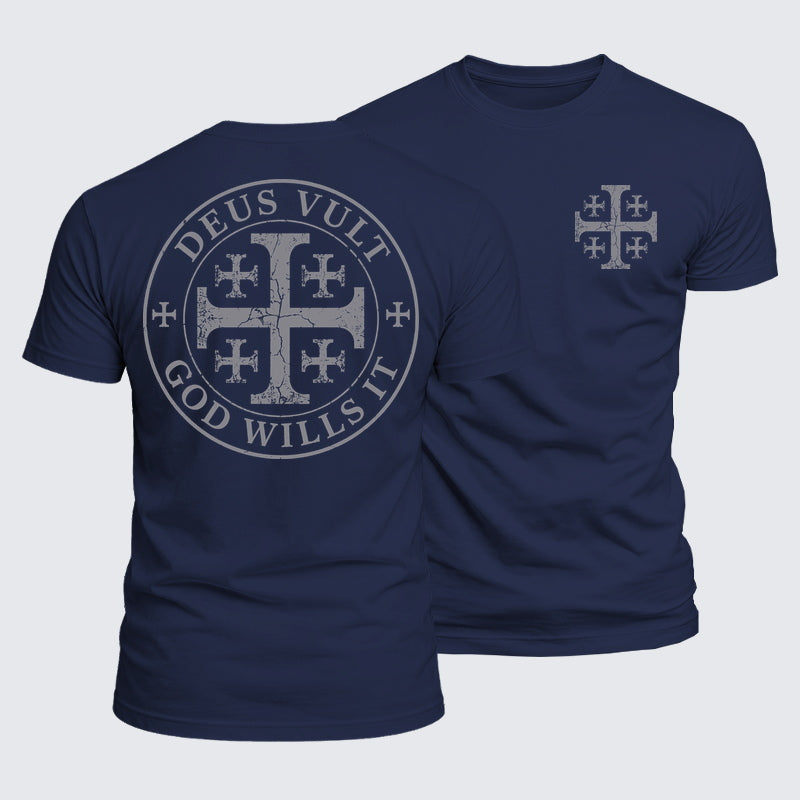 Luxe Mercerized Cotton Tee - Deus Vult: God Wills It