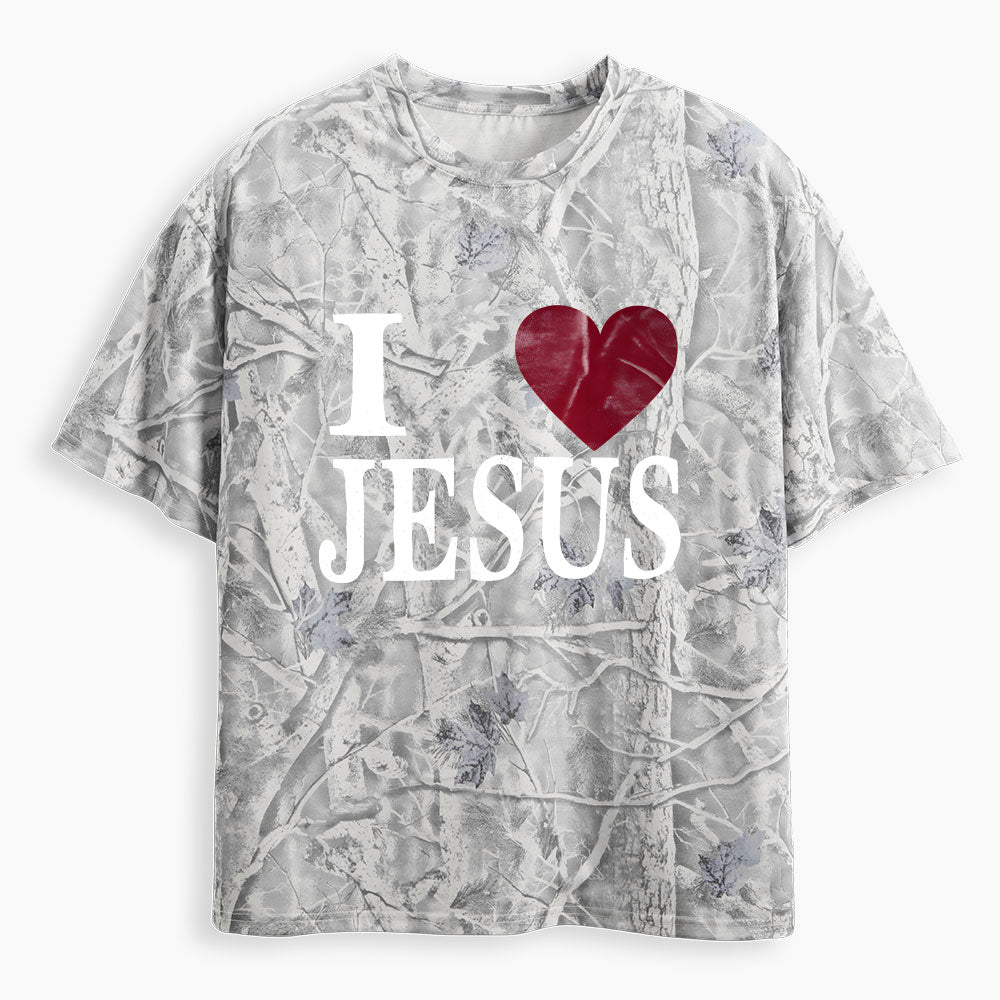 I Love Jesus Christian Camo T-Shirt