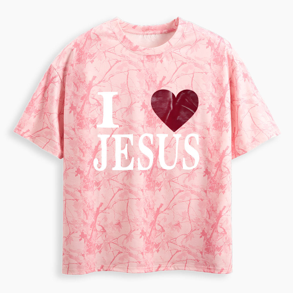 I Love Jesus Christian Camo T-Shirt