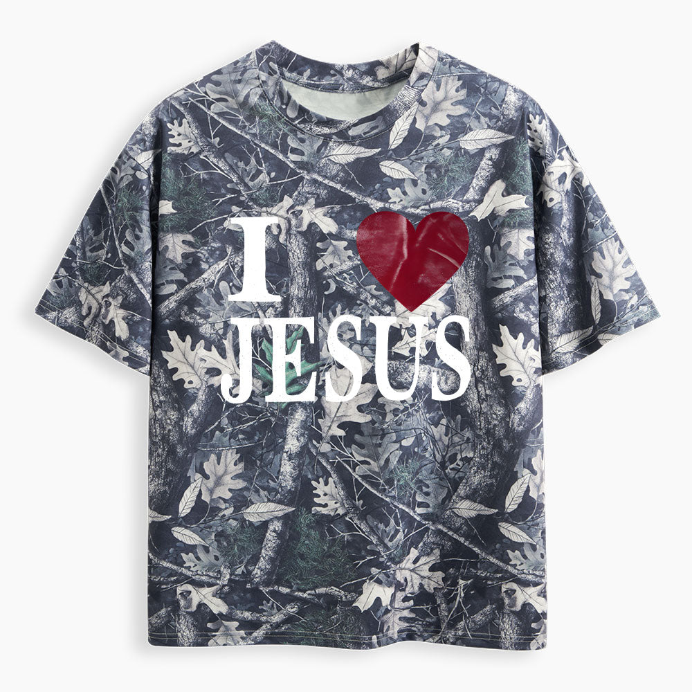 I Love Jesus Christian Camo T-Shirt