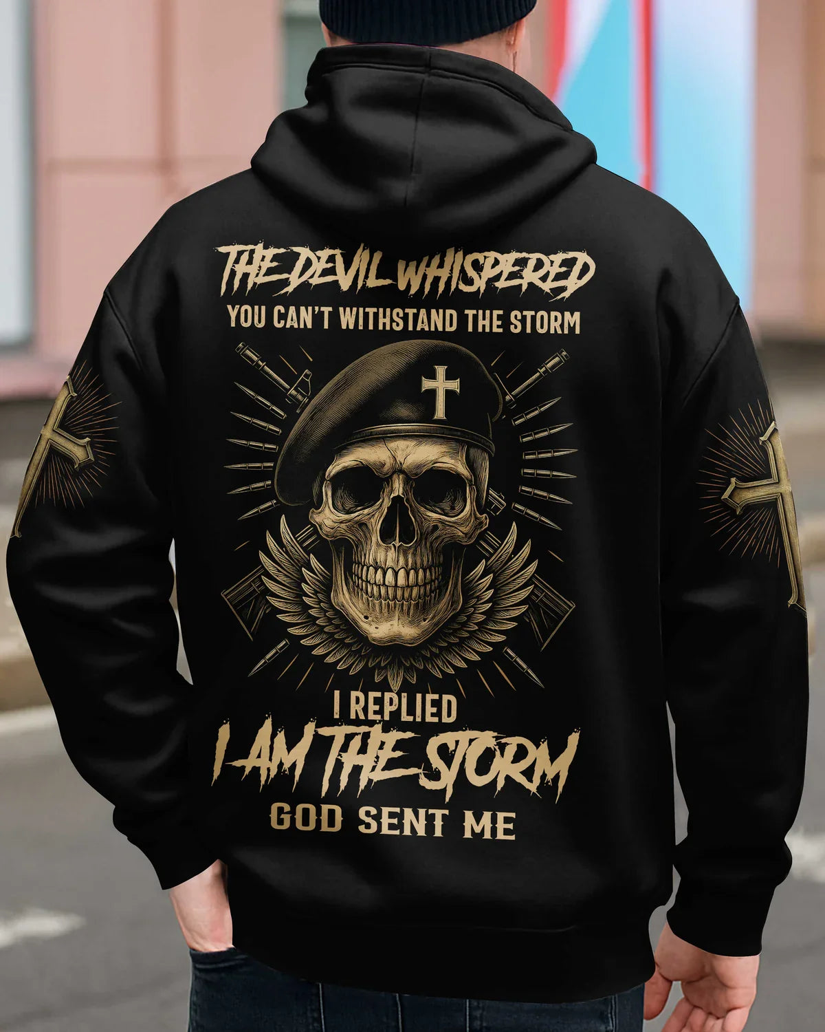 The Devil Whispered You Can't Withstand The Storm Zip Hoodie