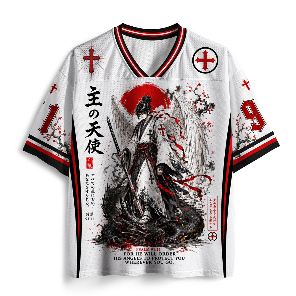 For He Will Order His Angels To Protect You Christian Mesh Jersey