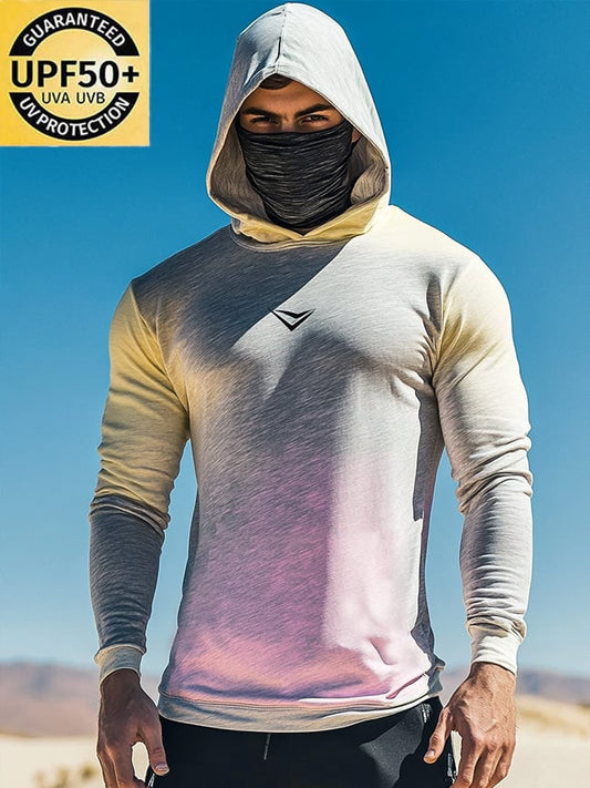 Men's Outdoor Sun Protection Breathable Cool Hooded Sun Protection Long Sleeve Top