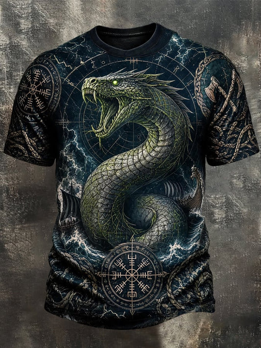 Men's Vintage Viking-Print T-Shirt