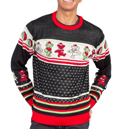 Unisex Dancing Bears Print Crew Neck Ugly Christmas Sweatshirt