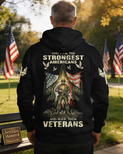 God Took The Strongest Americans All Over Print Hoodie