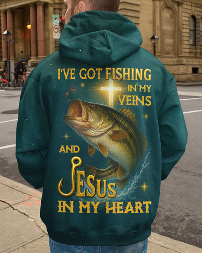 I've Got Fishing In My Veins And Jesus In My Heart All Over Print T-Shirt