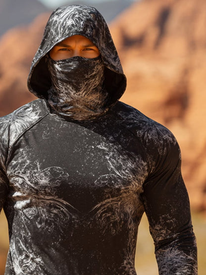 Men's Outdoor Sun Protection Breathable Cool Hooded Sun Protection Long Sleeve Top