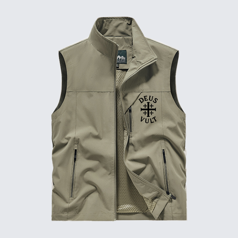 Deus Vult Jesus God Christian Outdoor Quick-dry Vest