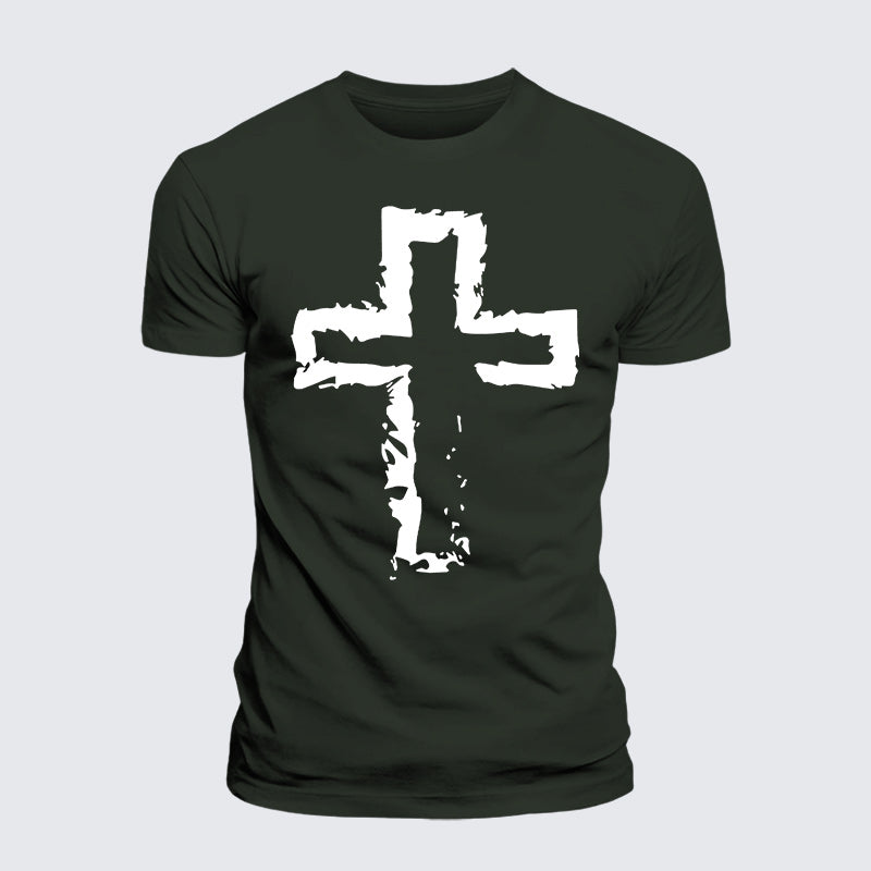 Luxe Mercerized Cotton Tee - Cross Religious