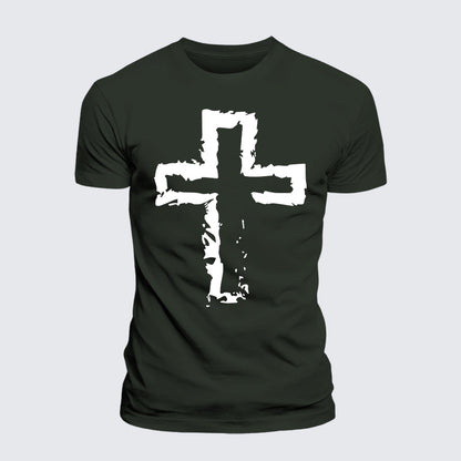 Luxe Mercerized Cotton Tee - Cross Religious
