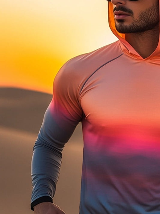 Men's Outdoor Sun Protection Cool Hooded Sun Protection Long Sleeve Top