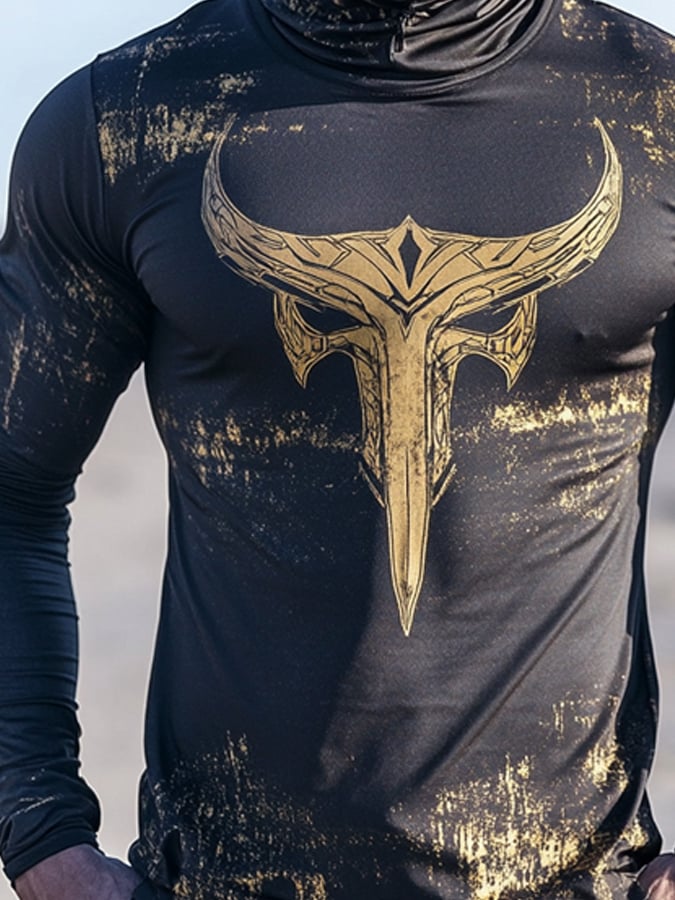 Men's Outdoor Sun Protection Breathable Cool Hooded Sun Protection Long Sleeve Top