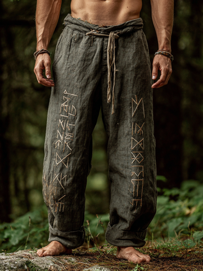 Men's Viking Mystic Runes Nordic Celtic Tribal Knot Pattern Pants