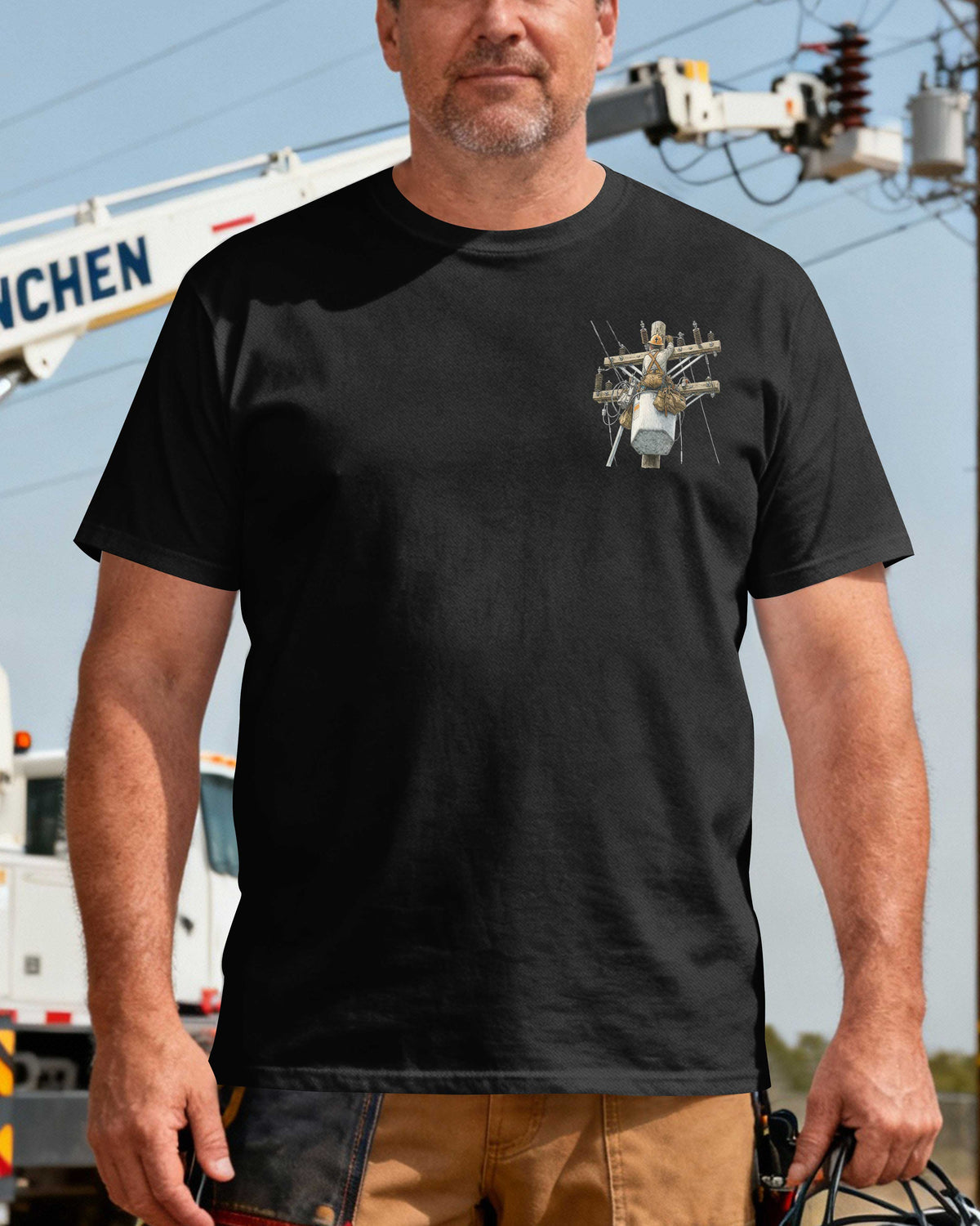 This Lineman Fixes What Storms Break With The Strength God Gives T-Shirt