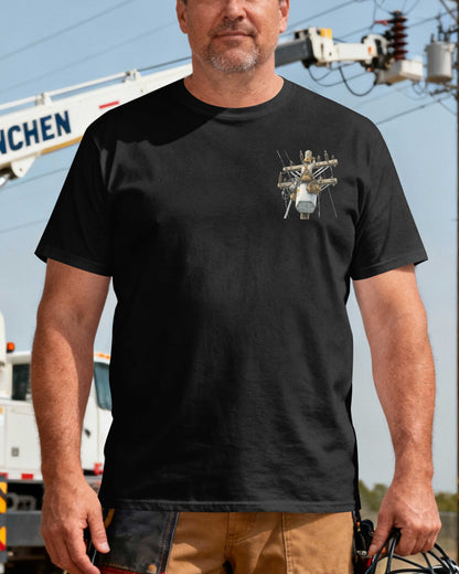 This Lineman Fixes What Storms Break With The Strength God Gives T-Shirt