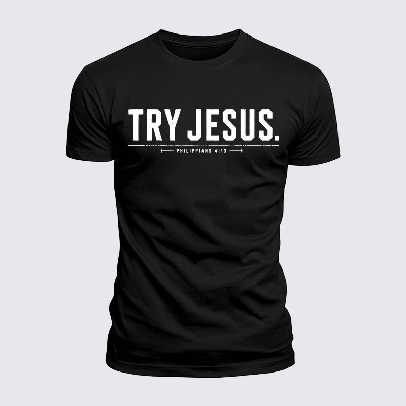 Luxe Mercerized Cotton Tee - Try Jesus Philippians 4:13