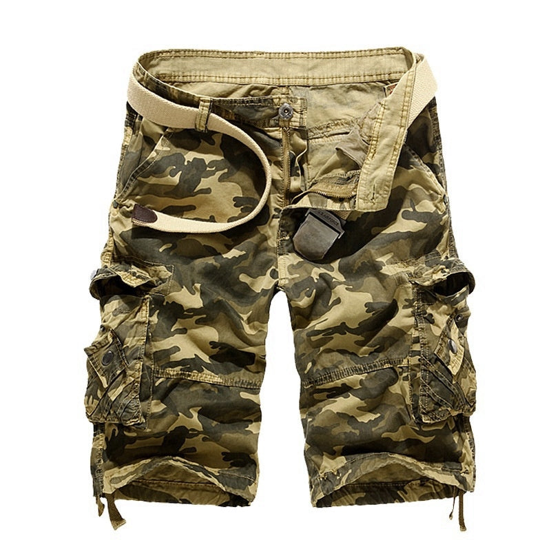 Manlyflex Men's outdoor camouflage cargo shorts